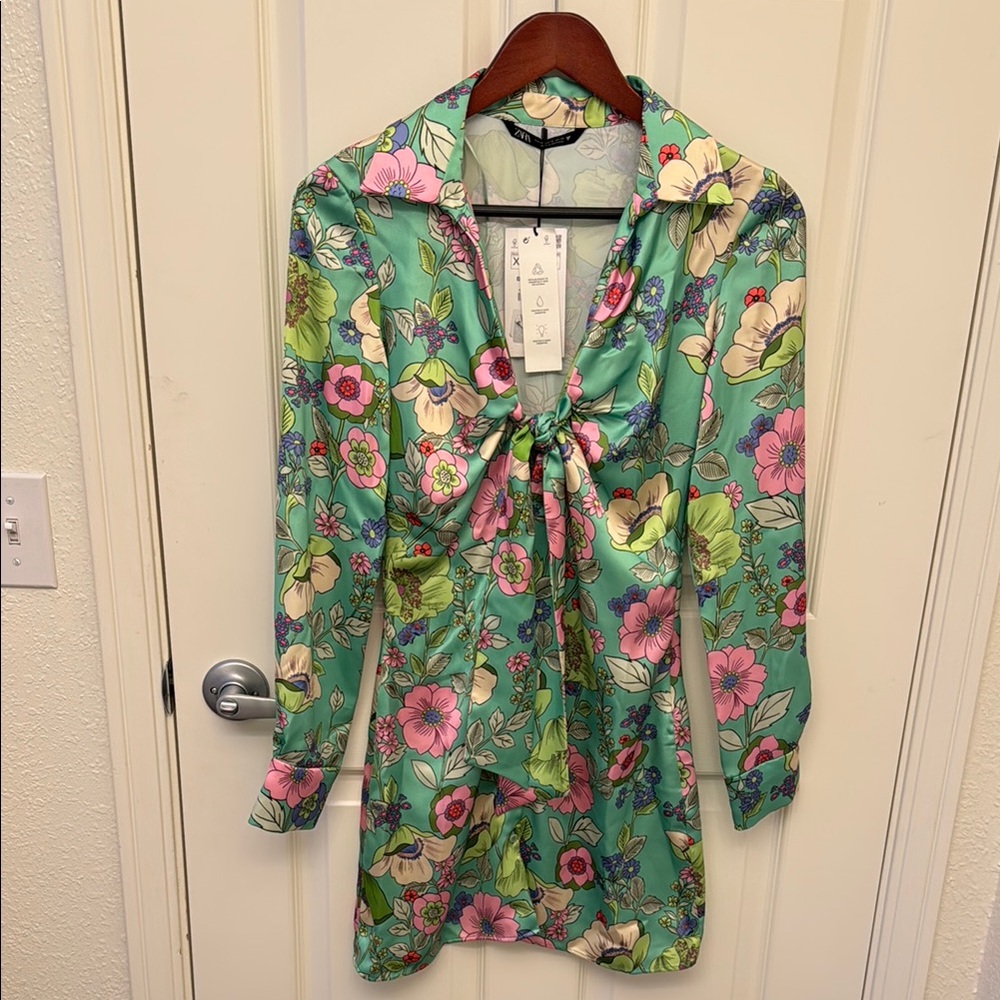 Floral Tie-Front Dress
